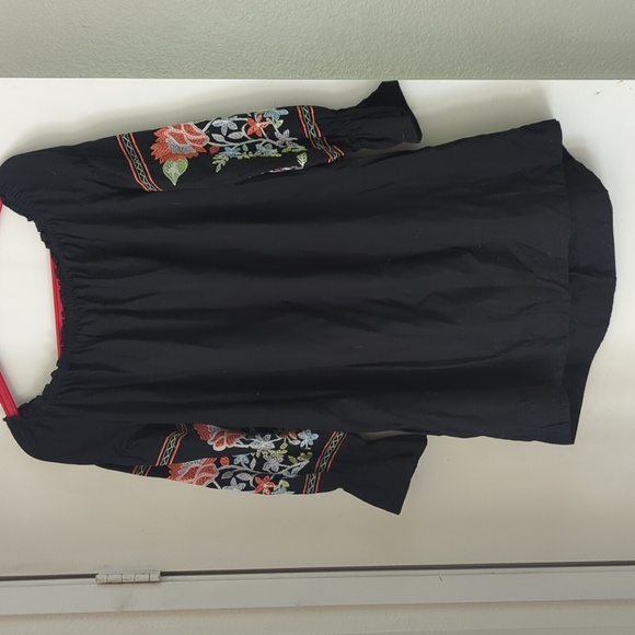 Free People Black Embroidered Gorgeous Dress M Medium Lk New - Picture 4 of 6